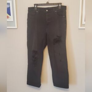 Eunina Womems Cropped Black Distressed Jeans